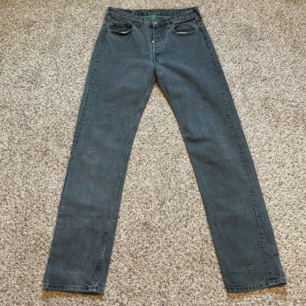 Vintage Levi's 501 Men's 33x36 Sulfur Green Jeans Fit 30x35 Classic 90s USA Made